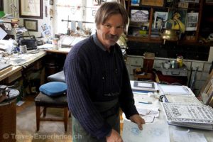 Personenaufnahme, Kundsthandwerker Adalbert Fässler, Appenzell