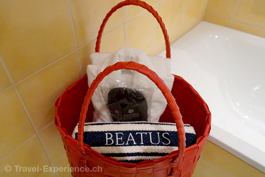 Detail, Badetasche im Hotel Beatus