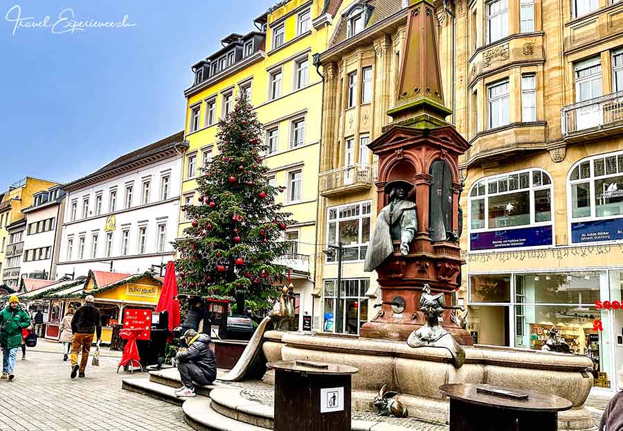 Konstanz, Marktstätte, Weihnachtsmarkt, Kaiserbrunnen