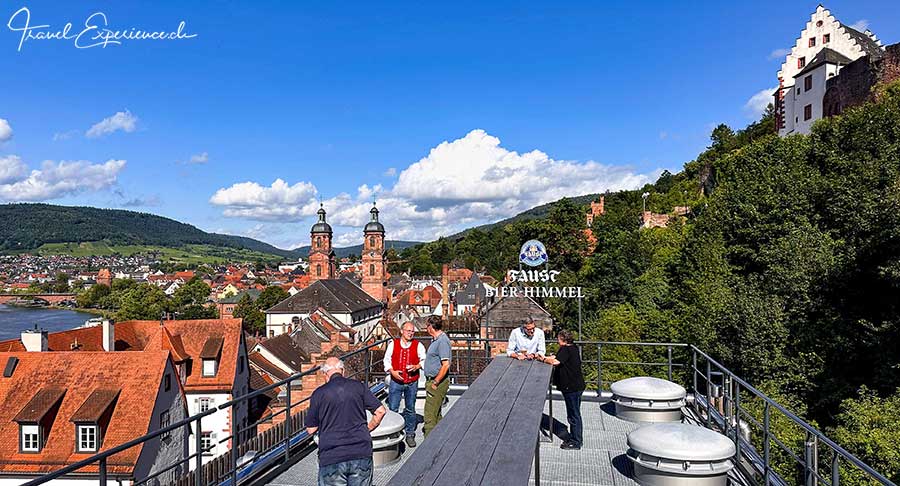 Aussenaufnahme vom Bier-Himmel auf dem Dach vom Brauhaus Miltenberg in Churfranken