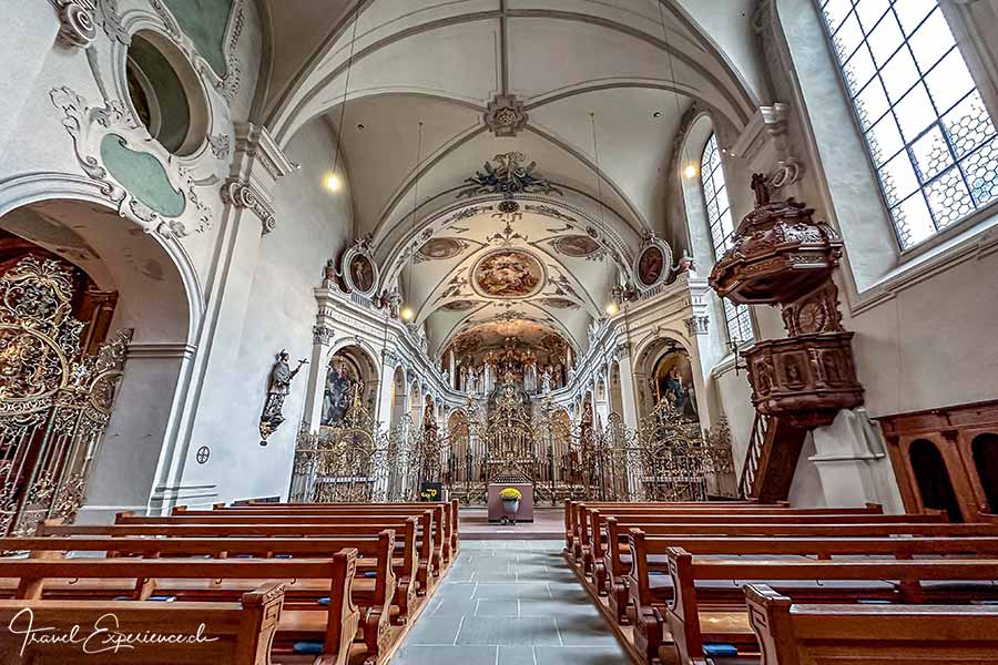 Innenaufnahme der Klosterkirche vom Kloster Fischingen, Thurgau, Schweiz