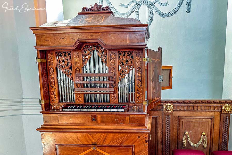 Detailfoto von der Prozessionsorgel im Kloster Fischingen