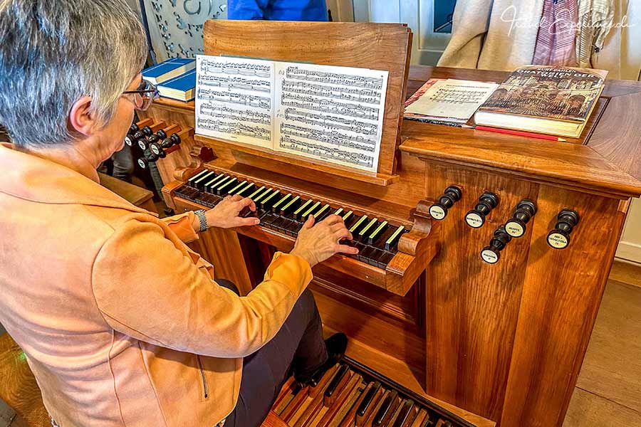 Detailfoto von der Metzler-Orgel im Kloster Fischingen, Thurgau, Schweiz