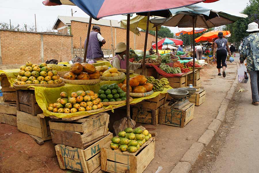 FrĂĽchtestand in Antananarivo