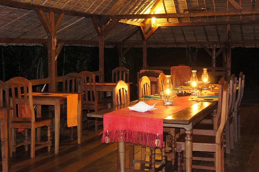 Open-Air-Restaurant in der Masoala Forest Lodge