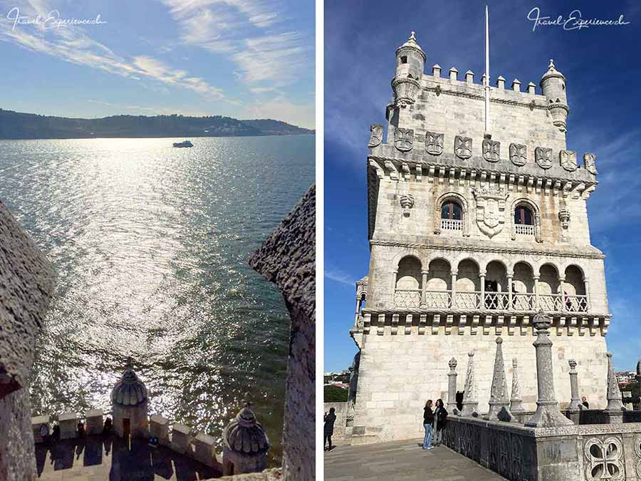 Torre de Belém, Aussicht von oben und Ansicht von unten