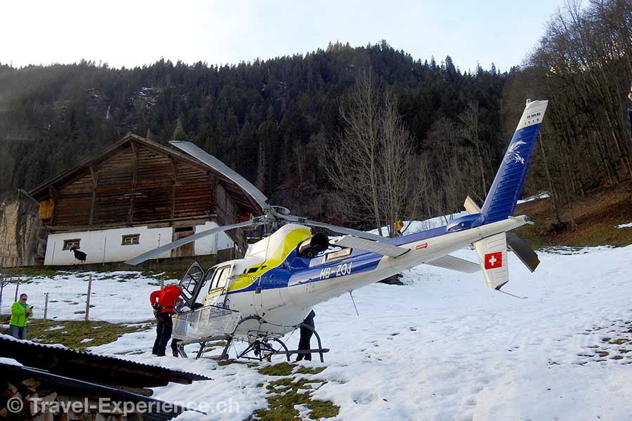 Helikopter beim Hotel Silberhorn