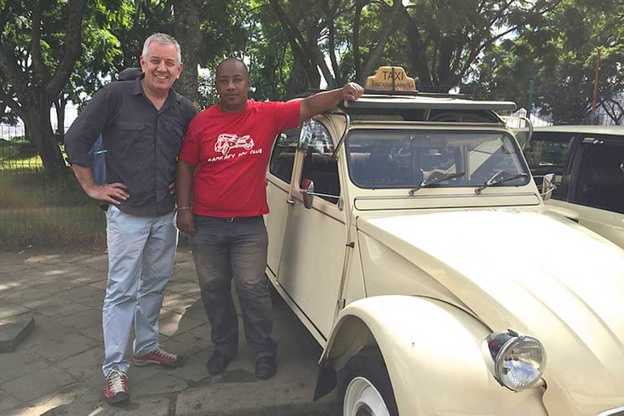 Personenaufnahme, Röbi Koller mit Taxifahrer