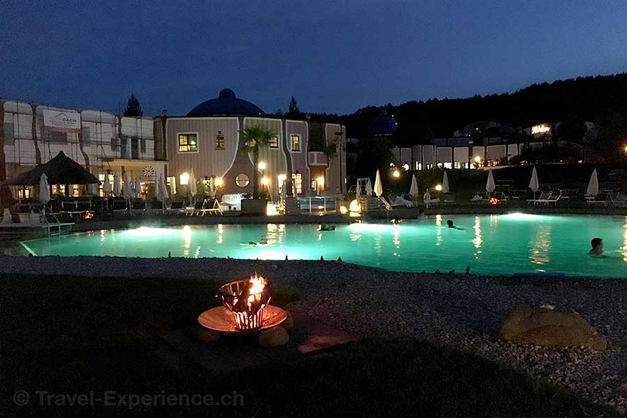 Abendaufnahme, Wasserwelten im Rogner Bad Blumau
