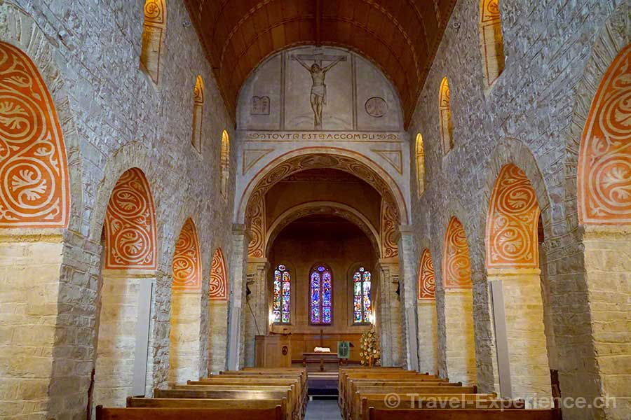 Innenaufnahme, Kirche Saint Nicolas in Rougemont