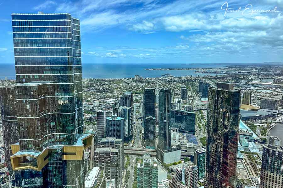 Aussicht auf Melbourne vom Skydeck aus im 88. Stockwerk