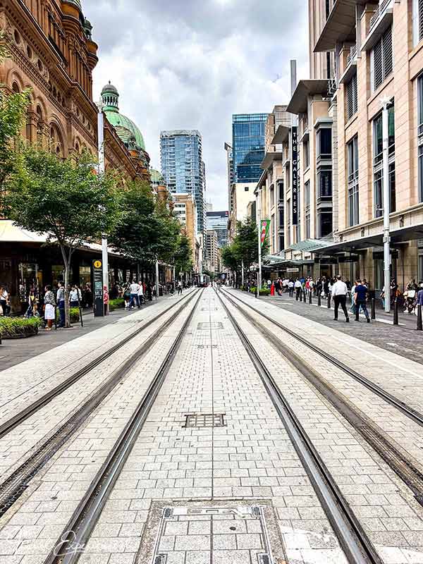Tramgeleise in der Castlereagh Street in Sydney